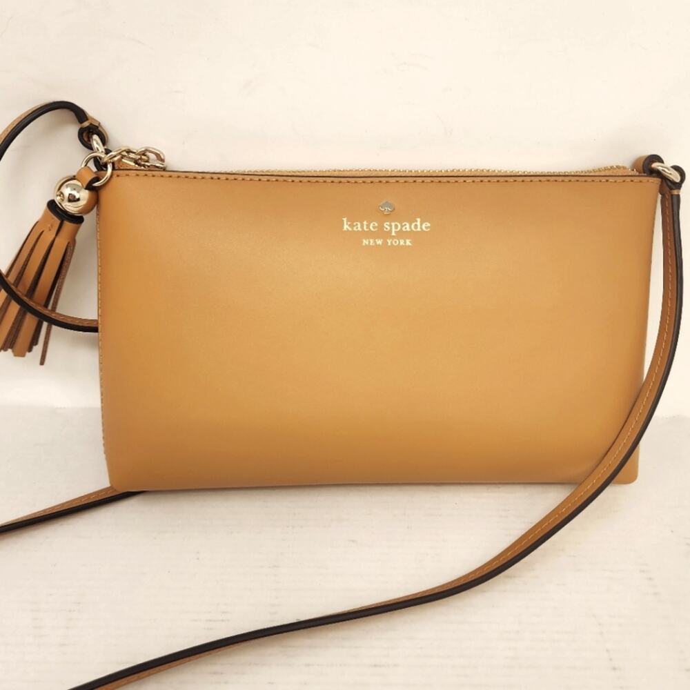 Kate Spade Leather Tan Amy Tiramisu Ivy Street Crossbody Shoulder Bag New